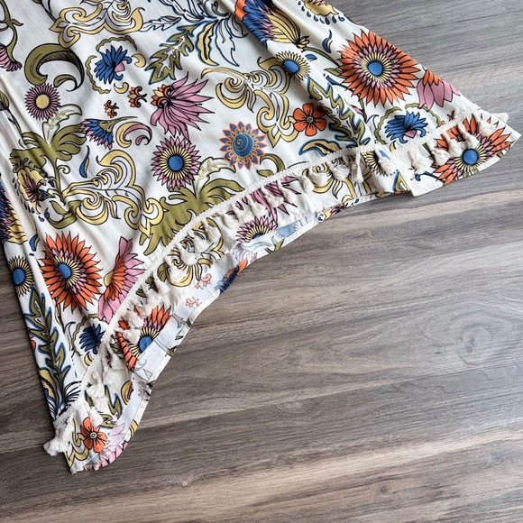 Multiples Floral Paisley Retro Tunic Top with Lace Bell 3/4 Sleeves – Size S - Picture 9 of 14